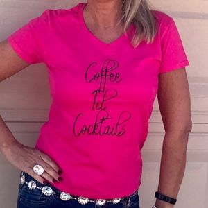 Coffee Till Cocktails Graphic TShirt Large